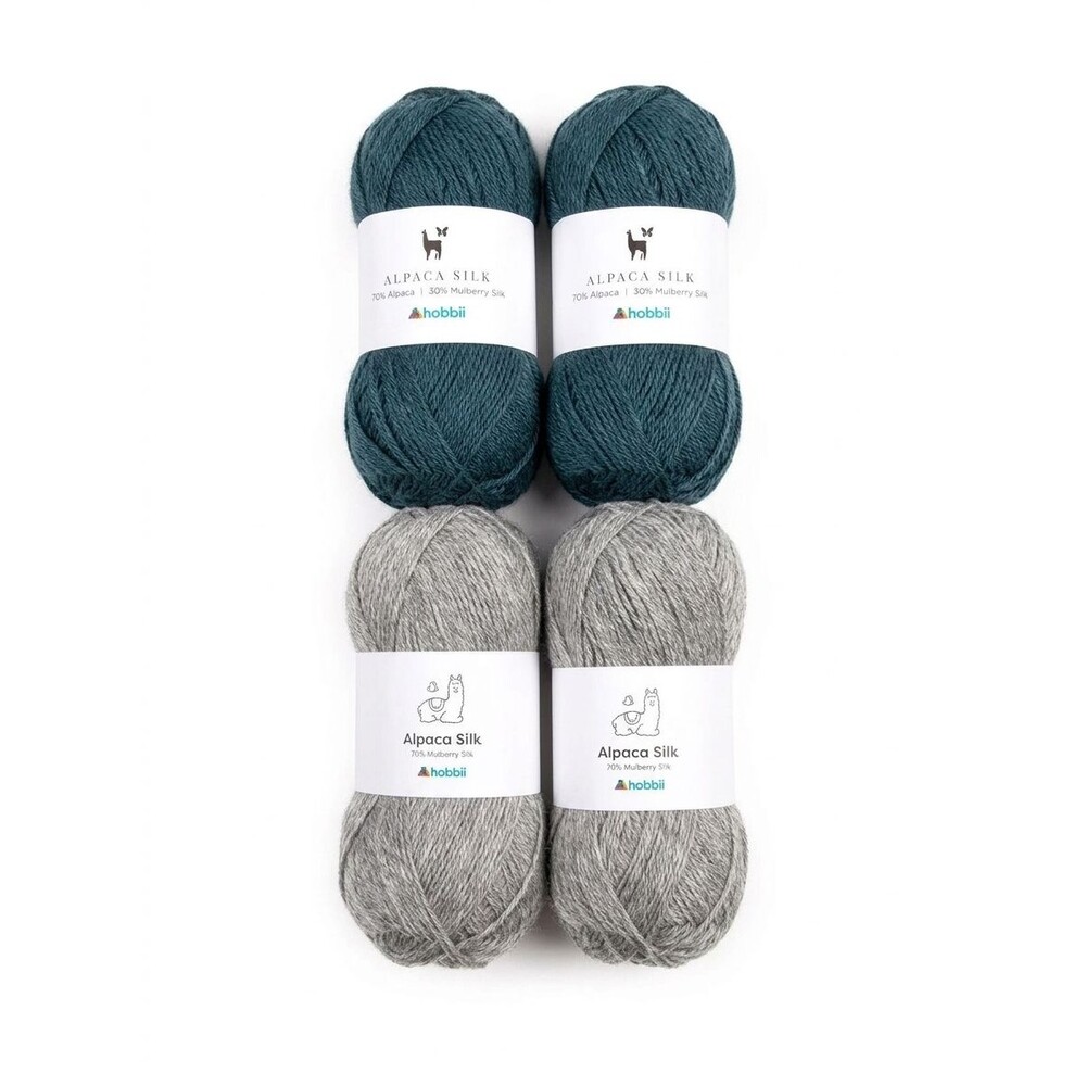 Hobbii Alpaca Silk Yarn, Lot of 4, Florence and Pearl Beach, Super Fine